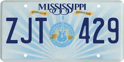 MS license plate ZJT429