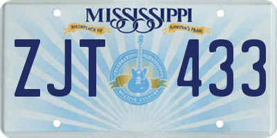 MS license plate ZJT433