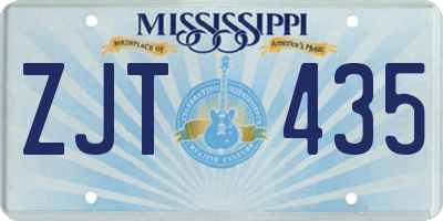 MS license plate ZJT435