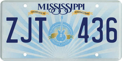 MS license plate ZJT436