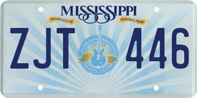 MS license plate ZJT446