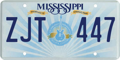 MS license plate ZJT447