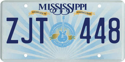 MS license plate ZJT448