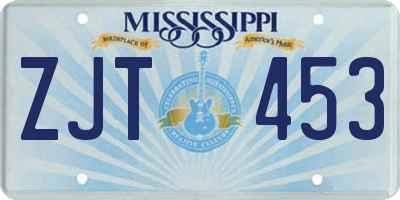 MS license plate ZJT453