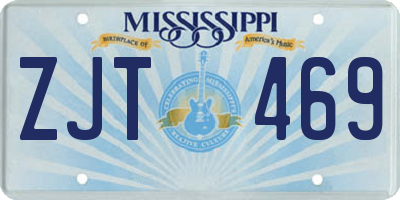 MS license plate ZJT469
