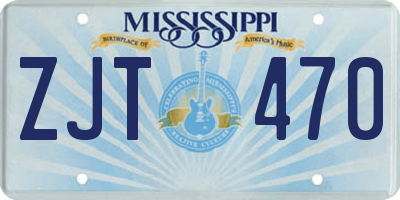 MS license plate ZJT470