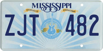 MS license plate ZJT482