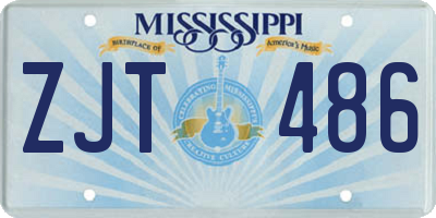 MS license plate ZJT486
