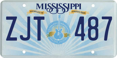 MS license plate ZJT487