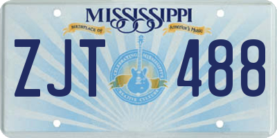 MS license plate ZJT488