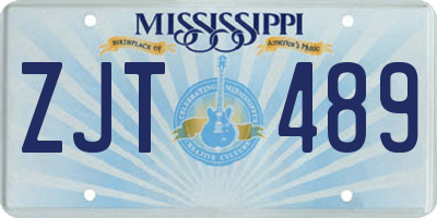 MS license plate ZJT489
