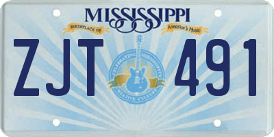 MS license plate ZJT491