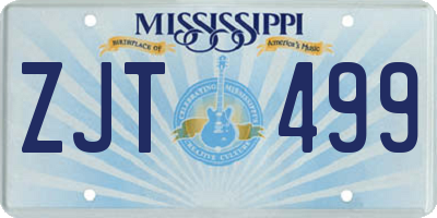 MS license plate ZJT499