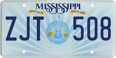 MS license plate ZJT508