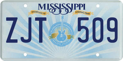 MS license plate ZJT509