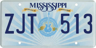 MS license plate ZJT513