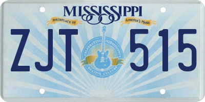MS license plate ZJT515