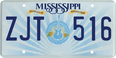 MS license plate ZJT516