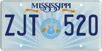 MS license plate ZJT520