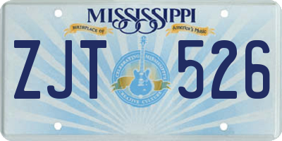 MS license plate ZJT526