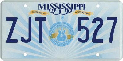 MS license plate ZJT527