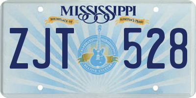 MS license plate ZJT528