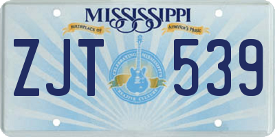 MS license plate ZJT539