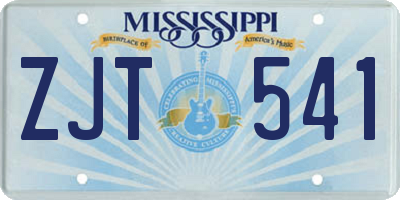 MS license plate ZJT541