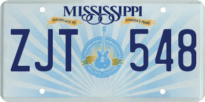 MS license plate ZJT548