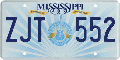 MS license plate ZJT552
