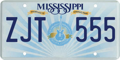 MS license plate ZJT555
