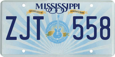 MS license plate ZJT558
