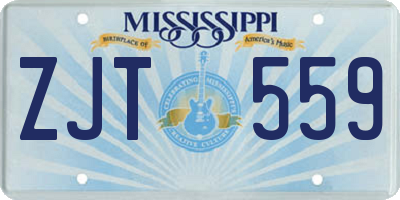 MS license plate ZJT559