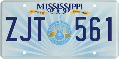 MS license plate ZJT561