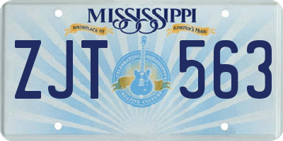 MS license plate ZJT563
