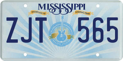 MS license plate ZJT565