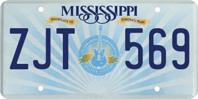 MS license plate ZJT569