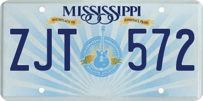 MS license plate ZJT572