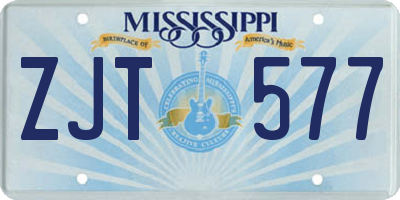 MS license plate ZJT577