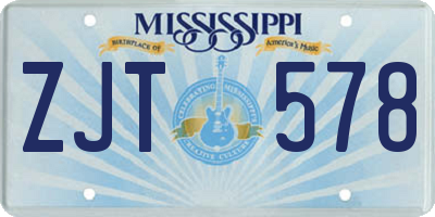 MS license plate ZJT578