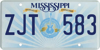 MS license plate ZJT583