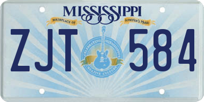 MS license plate ZJT584
