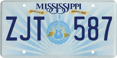 MS license plate ZJT587