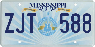 MS license plate ZJT588