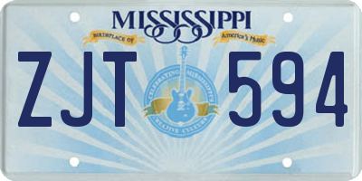 MS license plate ZJT594