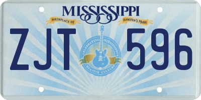 MS license plate ZJT596