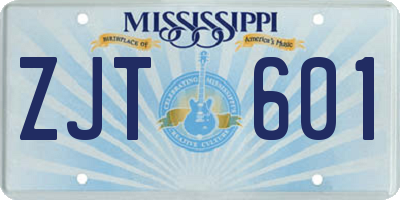 MS license plate ZJT601