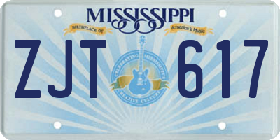 MS license plate ZJT617