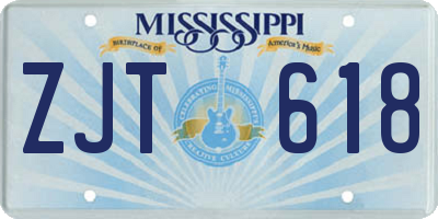 MS license plate ZJT618