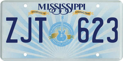 MS license plate ZJT623